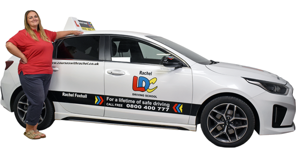 Rachel Foxhall's driving school car